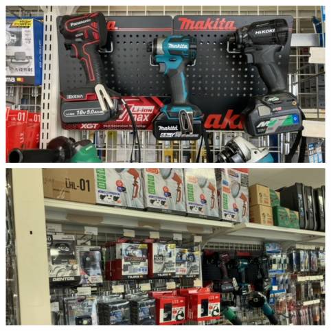電動工具類の本体・消耗品や照明等の品揃えも多数在庫しています。