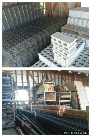 ワイヤーメッシュ・鉄筋・タキロン・コンパネや桟木なども充実しています。