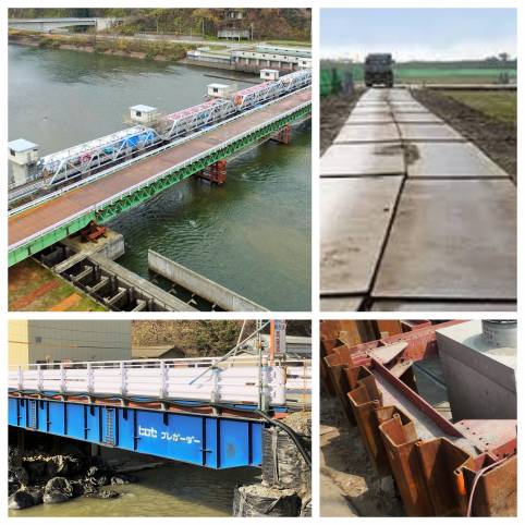 仮桟橋・敷鉄板、矢板・山留等の重仮設材などリースも扱っております。